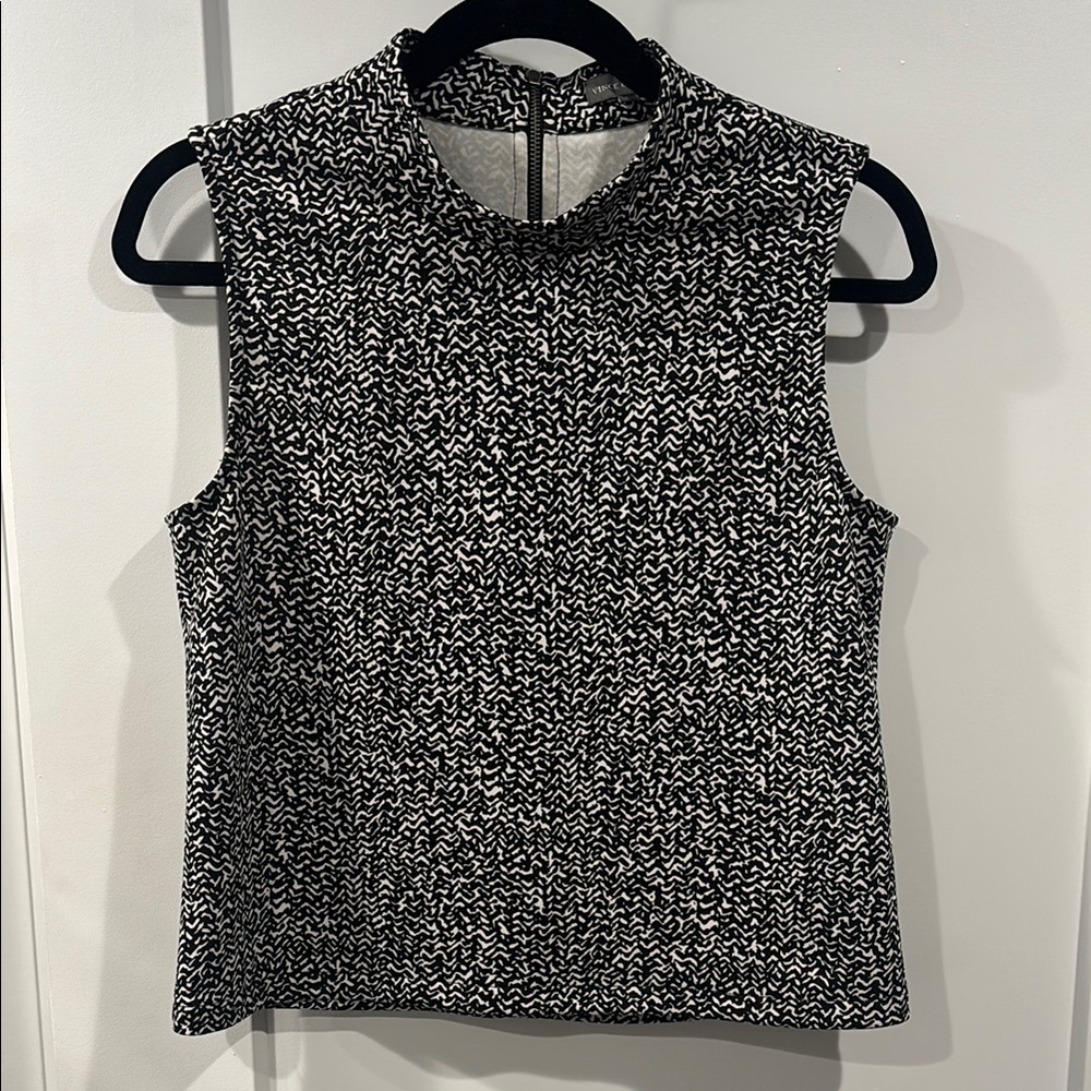 Black and White Sleeveless Top